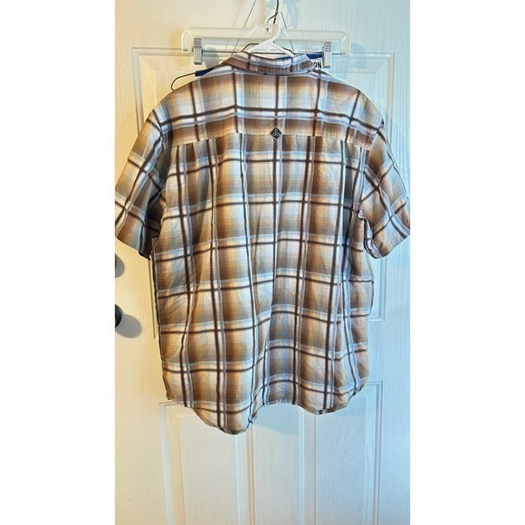 Prana Mens Brown Plaid Short Sleeve Button Down Shirt Size xxl/reg‎ - Picture 5 of 5